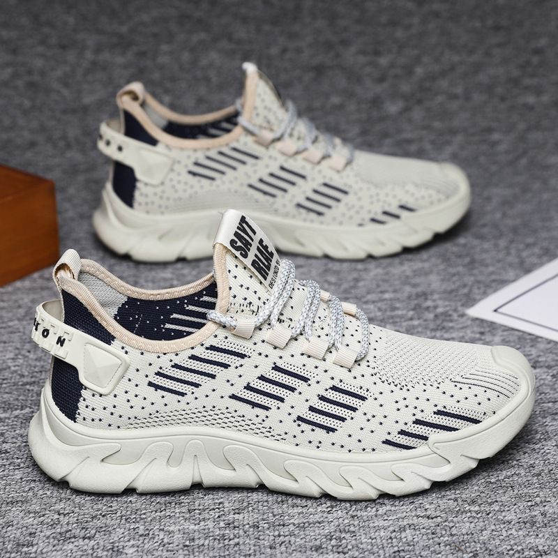 Novos sapatos masculinos de verão Flyknit Mesh Casual Running e Sports Work Pano resistente ao desgaste Proteção Laboral_voghion.com