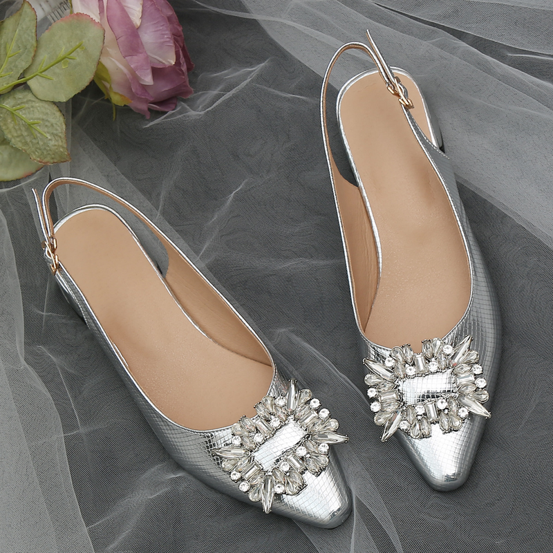 Women's Shoes casual style fashion single shoes rhinestone snakeskin texture medium heel large size foreign trade_voghion.com