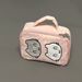 Sac fourre-tout de rangement rose mignon avec motif chat joyeux animé (2025)_voghion.com