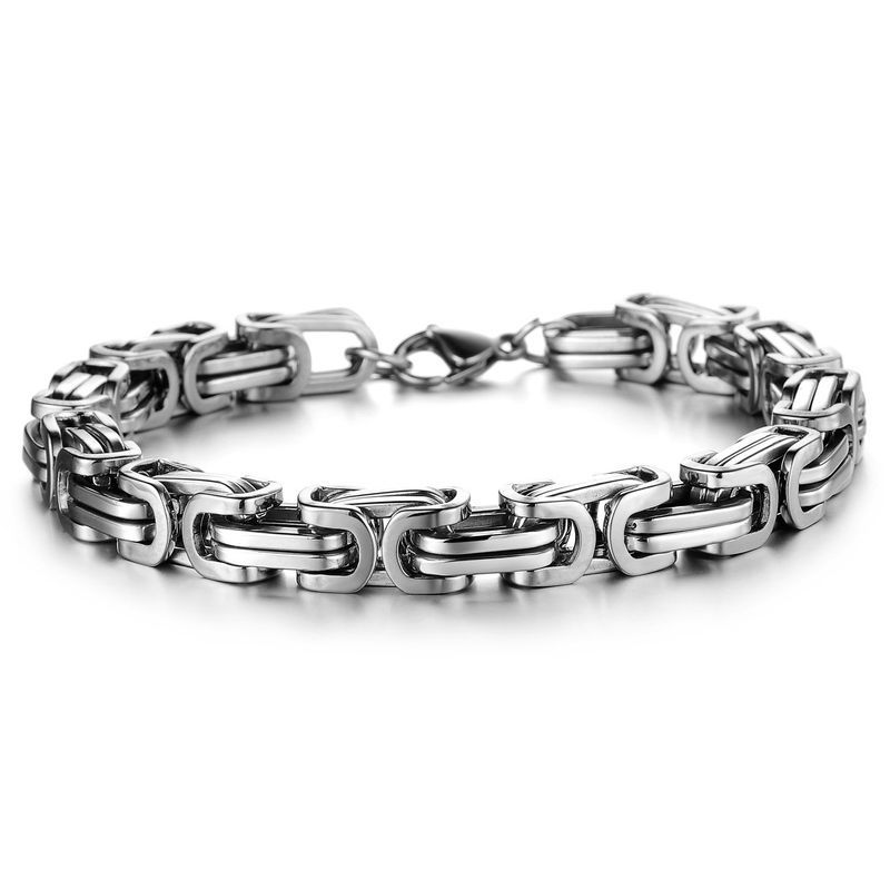 Trendy Korean Style Hip-Hop Punk Personality Titanium Men's Thick Bracelet Popular Fashion Jewelry Boutique Stainless_voghion.com