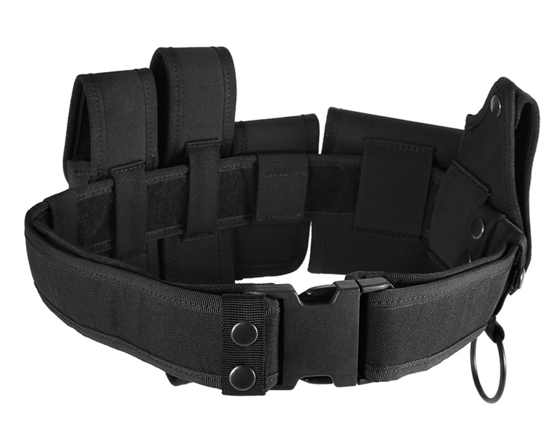 Adjustable Heavy Duty 6 In 1 Utility Belt Law Enforcement Quick-Release Belt with Pouch for Police Security_voghion.com