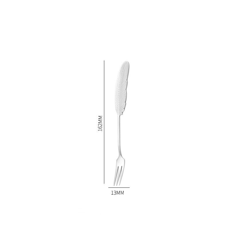 304 stainless steel children's spoon feather spoon coffee spoon fork creative wings stirring spoon bird's nest spoon with hand gift_voghion.com