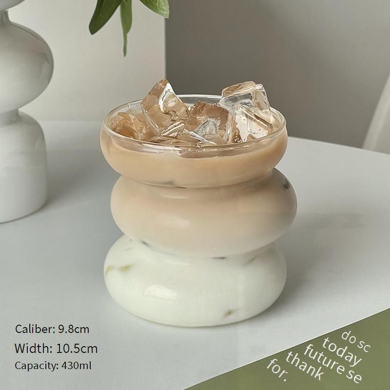 Handmade Irregular Glass Mug With Handle - High Borosilicate Heat-Resistant Cup For Coffee, Milk & Juice_voghion.com