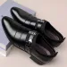 2025 New Men's Formal Shoes Plus Size Moccasins Pointed Toe Man Leather Shoe Classic Wedding Shoes Office Business Casual Shoes_voghion.com