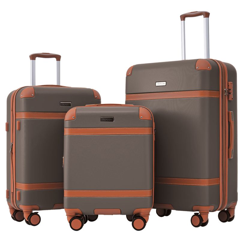 Koffer-Set, Hartschalen-Koffer, Rollkoffer, Reisekoffer, Handgepäck 4 Rollen, ABS-Material, TSA Zollschloss_voghion.com
