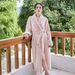 Flannel Splicing Long Lapel Long-sleeved Nightgown Warm And Comfortable Loungewear Women's Pajamas_voghion.com
