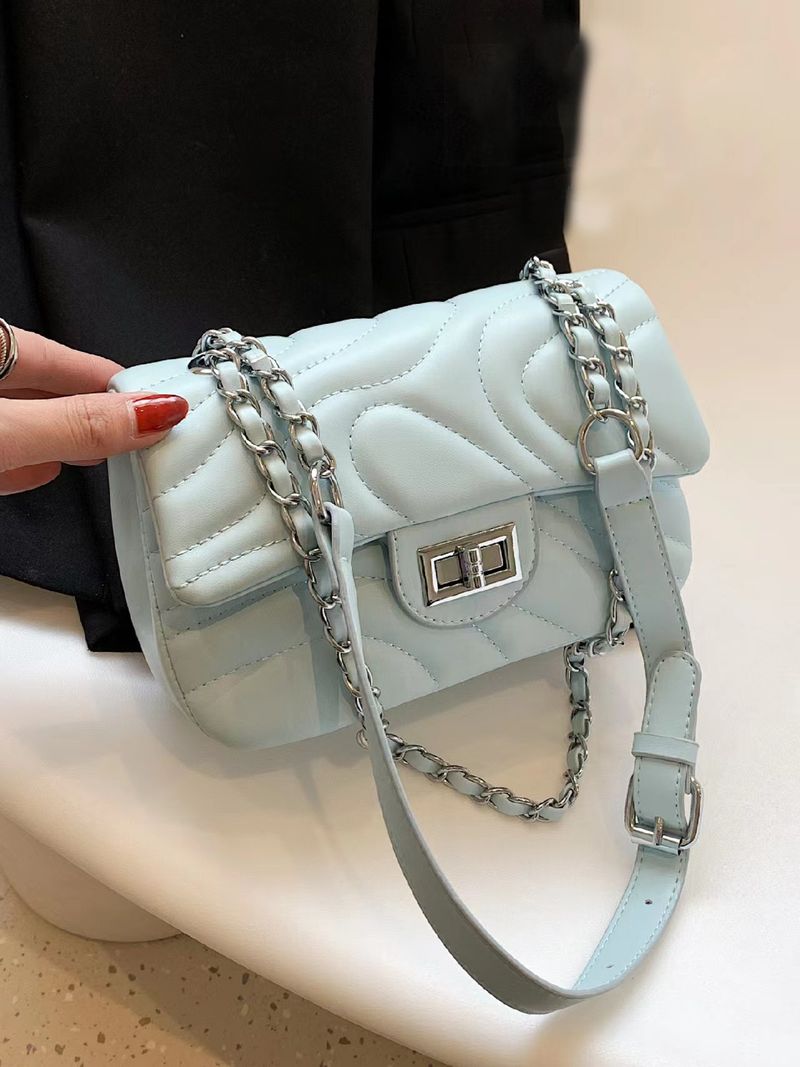 A niche design for commuting chains, textured women's new 2024, versatile and casual small square shoulder crossbody bag_voghion.com