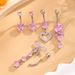 Set da 3-5 pezzi di stile misto, anelli per ombelico pendenti a forma di cuore e fiore, in acciaio inossidabile, a farfalla, con zircone curvo, piercing all'ombelico_voghion.com