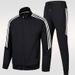 Sportbekleidungsset für Herren – Klassische 3-Streifen-Trainingsjacke und Jogginghose, bequemer Baumwollmix für Schule und Freizeit_voghion.com