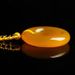 Yellow Agate Peace Charm Pendant For Both Men And Women, Couple Style. Round-shaped Pendant Made Of Ice-grade Jade. Jade Ring Pendant._voghion.com