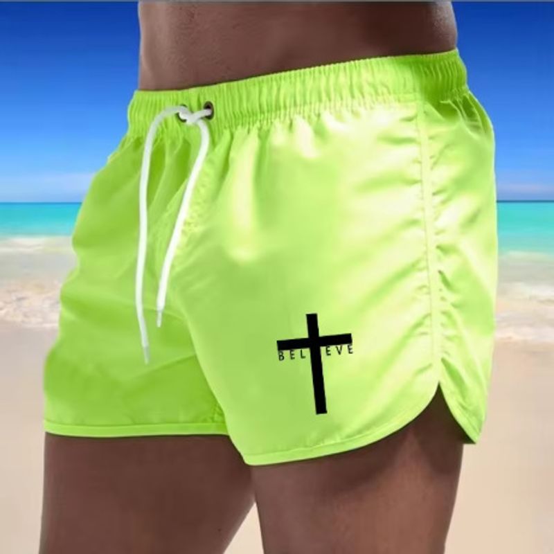 Maillot de bain hawaïen à séchage rapide pour homme, short de 7,6 cm pour le surf, la plage, le sport et les loisirs - Short en polyester léger, respirant et confortable_voghion.com