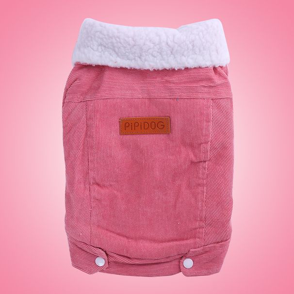 Velveta mājdzīvnieku kokvilnas polsterēts ziemas polsterēts mētelis maza un vidēja izmēra suņu drēbes_voghion.com