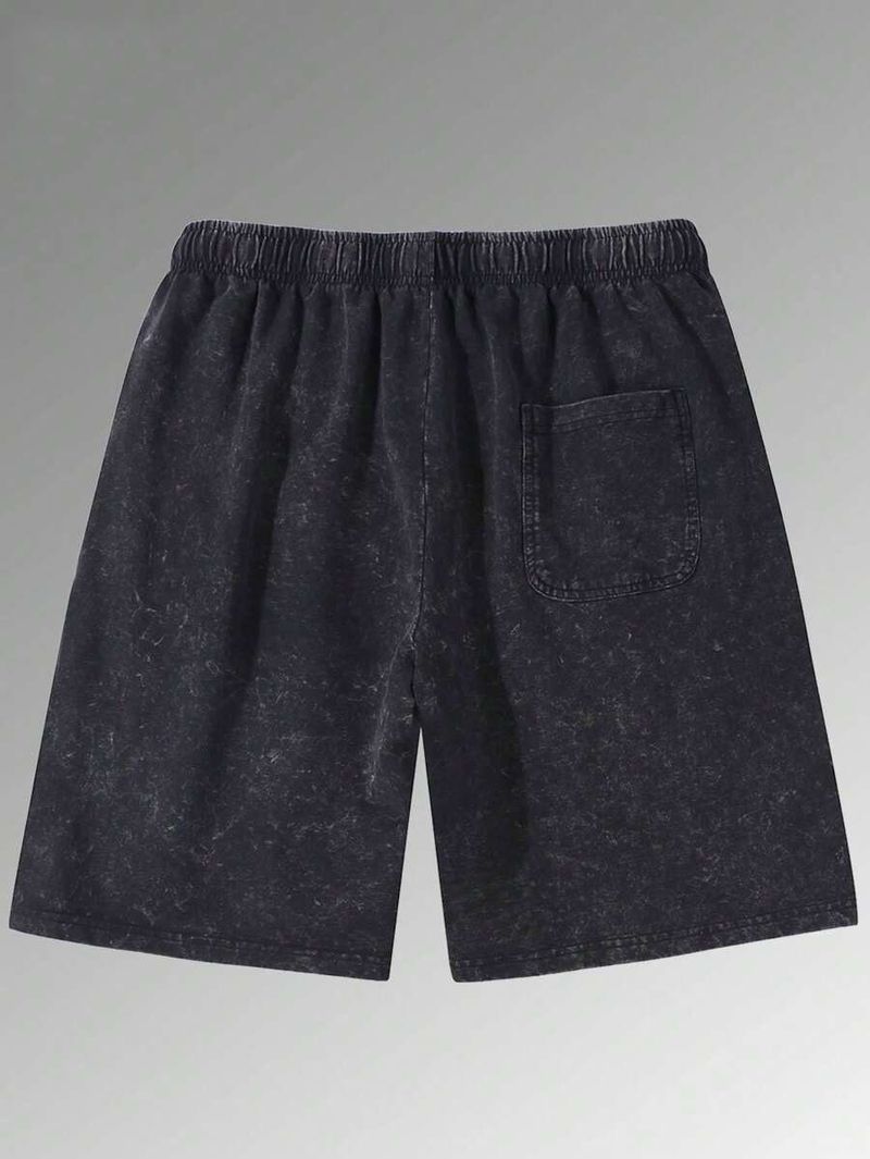 Men's Clothing Summer New Street Fashion Personality Cotton Cartoon Print Pattern Washed Distressed Men's Sports Pants_voghion.com