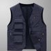 Men's work baggy vest sleeveless multi-pocket clip men's photography jacket_voghion.com