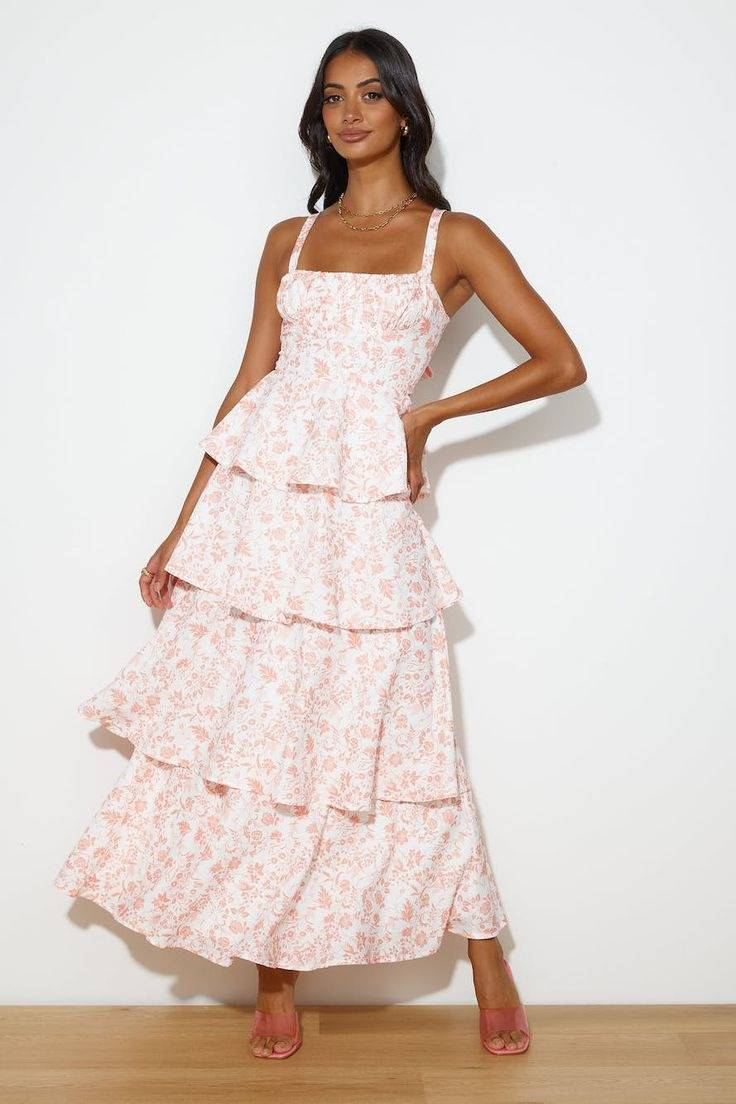 New Spring And Summer Floor Length Dress Holiday Party Temperament Printed Dress (2 Colors)_voghion.com