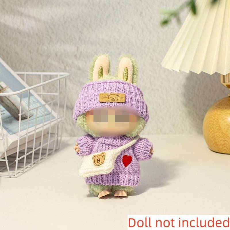 New Series 1st And 2nd Generation Universal Keychain Bag Accessories 3-piece Purple Sweater Design Set Knitted White Bag (sweater Only)_voghion.com