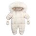 Baby clothing fur collar clothing crawl suit children's thick warm baby onesie_voghion.com