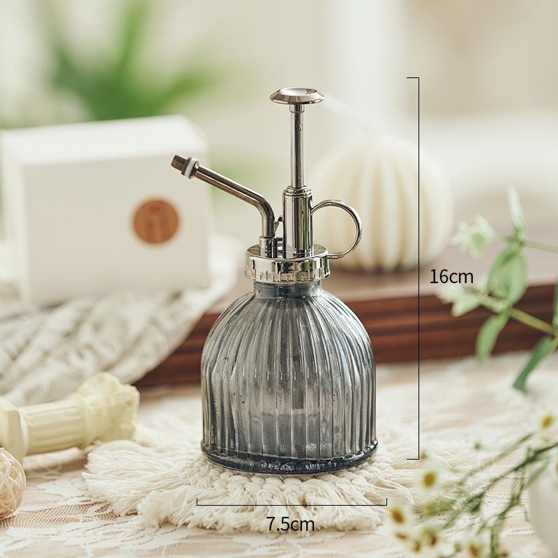 Nordic Style Pressure-Type Gardening Household Watering Can Glass Relief Small Disinfection Special Spray Bottle_voghion.com