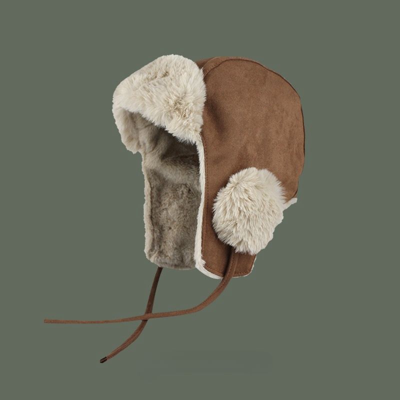 Designer men's flying hat for autumn and winter warmth, windproof skiing, Lei Feng hat, rabbit hair ear protection, duck tongue hat trend_voghion.com