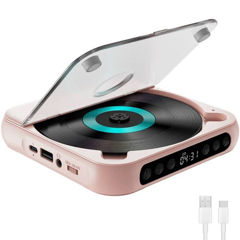 Byteuni draagbare cd-speler met Bluetooth 5.3, oplaadbare Walkman cd-speler voor thuis/auto, ingebouwde hifi-luidsprekers, hoofdtelefoon, ondersteunt cd/AUX/USB_voghion.com