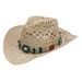 Sombrero de vaquero con corte bohemio Sombrero de hombre Sombrero de playa de vaquero occidental de verano_voghion.com
