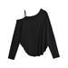 Women's Clothing New Shoulder T Shirt For Women Long Sleeves Summer Loose Slimming And Meat Covering One Shoulder Hot Girl Top_voghion.com