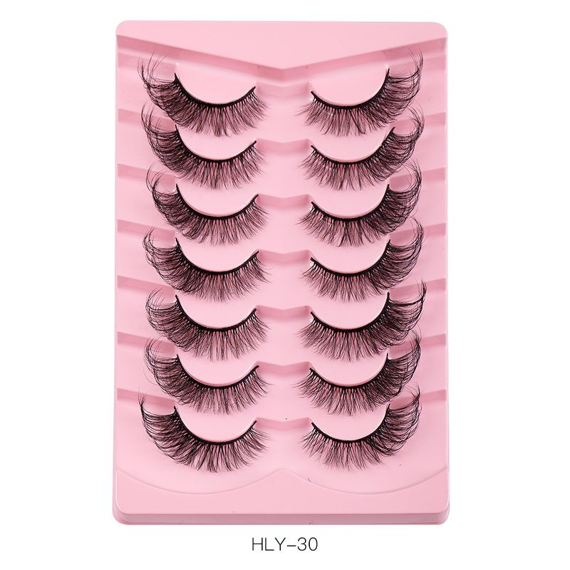 Lash extension set 7 Pairs of fox eye false eyelashes naturally thick curl oblique flying eyelashes_voghion.com