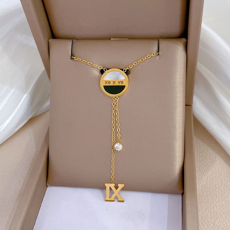 Körper Titan [Vollstahl] Muschel Quaste Extrem einfache Windofen Echtgold Halskette für Damen Ins Mesh Rot [Vollstahl]_voghion.com