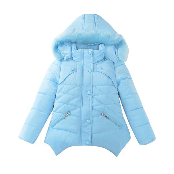 Cappotto invernale in cotone per bambine, nuova versione coreana per bambini di taglia media e grande, cappotto in cotone spesso a forma di diamante, di taglia media e lunga_voghion.com