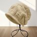 Women's Hats Autumn And Winter Wool Hat With Curled Brim Knitted Cap And Cold Hat For Women, Single Layer Thin Pile Hat To Make Your Face Look Smaller_voghion.com