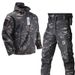 Vojaška jakna Soft Shell Training Combat Uniform Safari Moški Taktične vetrovne jakne + hlače Zunanji flis Army_voghion.com