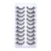 Conjunto de cílios postiços 3D, maquiagem tridimensional, curvatura natural, cílios cruzados, 10 pares de cílios postiços, multicamadas_voghion.com