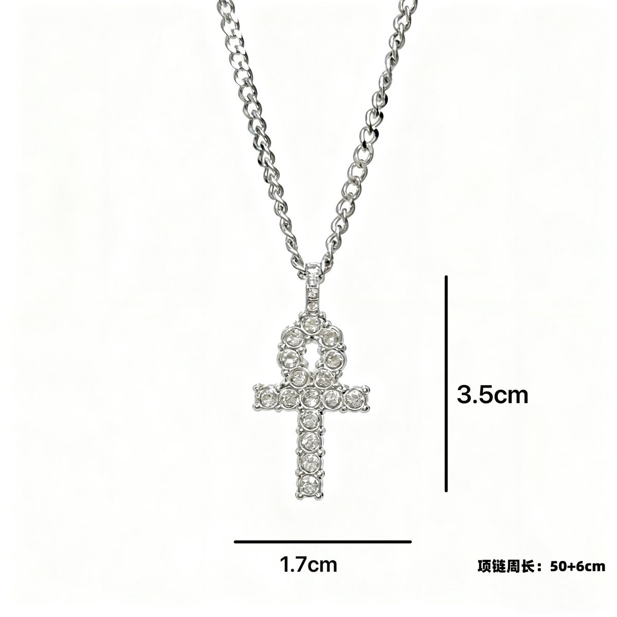 Collana con croce tempestata di diamanti, in acciaio al titanio, per uomo, stile hip hop, semplice, di alta qualità, per donna_voghion.com