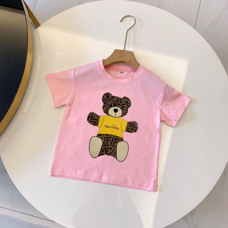 Summer New Men's And Women's Sports Cotton Short Sleeved T-shirt Top With Trendy Bear F Print Pattern_voghion.com