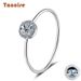 Tancise Classic Sterling Hopea Sormus 0,3CT 4 Claws Moissanite Diamond Sormukset ystäville Häänauha Korut Joululahja_voghion.com
