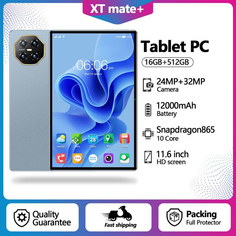 Tablet Android XT Mate da 10,1 pollici con Google Play - Doppia SIM, 2 GB di RAM, 32 GB di spazio di archiviazione, display IPS HD, design leggero_voghion.com