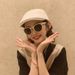 Berretto artistico beige in cotone e lino per donna, estivo, autunnale, sottile, a becco d'anatra, reversibile, cappello da detective alla moda_voghion.com