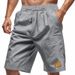 Suitable For All Seasons Men's Casual Solid Color Breathable Linen Five-Point Shorts With Label_voghion.com