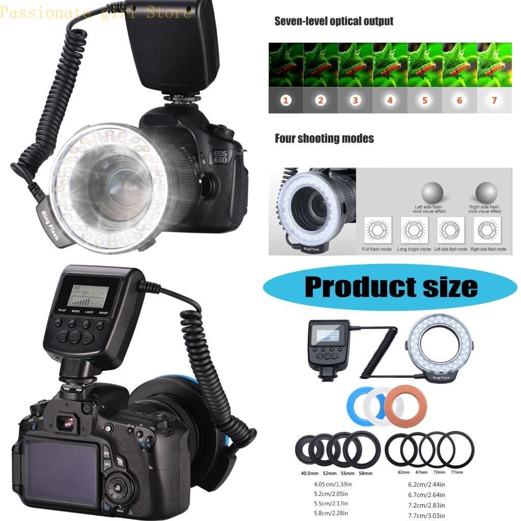 87HA Ro Photography Light With LCD Screen 7 Lighting Modes 8 Rings Adapters For Enhanced Imaging Effects_voghion.com