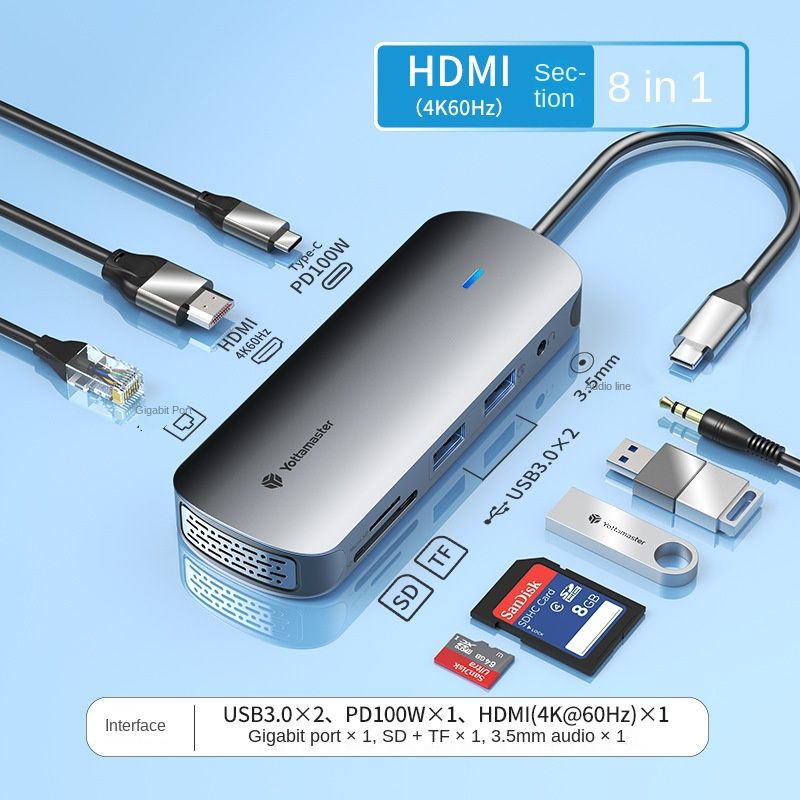 USB3.0 multi-port docking station typec docking station usb hub_voghion.com