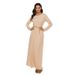 Women's Muslim Worshipwear Basic Long Sleeved Laydown Round Neck Dress Middle Eastern Solid Color Robe_voghion.com