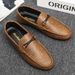 Neue Loafer Herrenschuhe Einpedal Lazy Breathable Driving Herren Freizeitschuhe aus Leder Herrenschuhe mit weicher Sohle_voghion.com