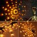 Spider Web LED String Lights - Halloween Decor With Remote Control, USB/Battery Powered, Orange/Purple/Warm White, 70 LED Lights_voghion.com