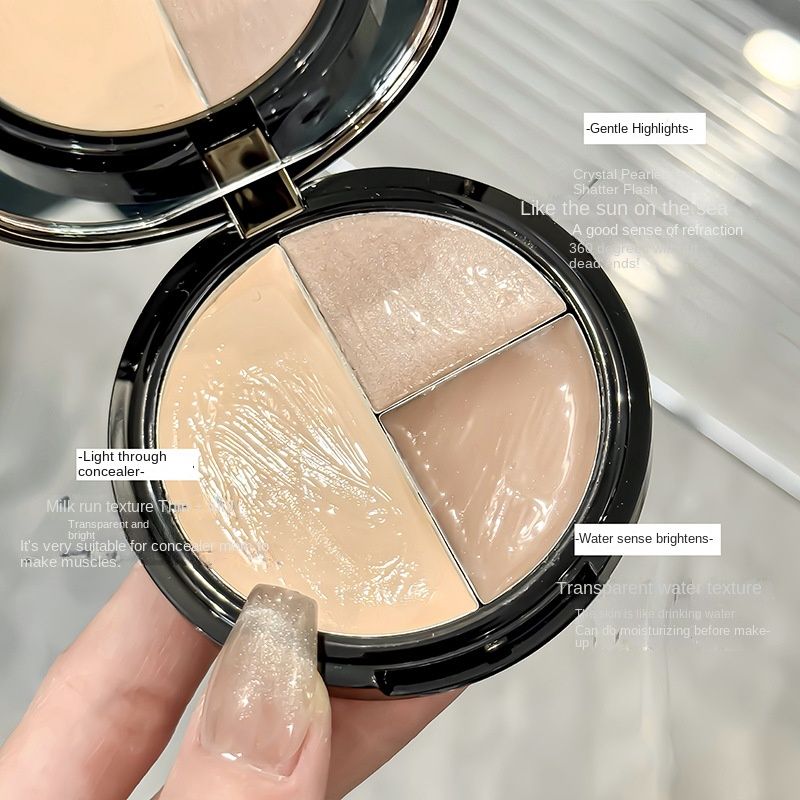 Compact Disc Tricolor Mehrzweck High Compact Disc Facelift und Aufhellung Dreidimensionaler Concealer Shadow Nose Shadow Integrierte Facelift Disc_voghion.com