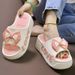 2025 Summer New Thick Bottom Women's High Heels, Home Fashion, Bow Tie Bow Tie, Bathroom Slippers, Can Be Worn Outside In Summer_voghion.com