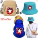 Animal Kangaroo 3-teiliges Set mit Tasche und Hut, flammender Totenkopf-Print, Haustierbekleidung, dreiteilige Kombination, bequeme Winterkleidung für Haustiere, ideal für Reisen mit Haustieren im Freien_voghion.com