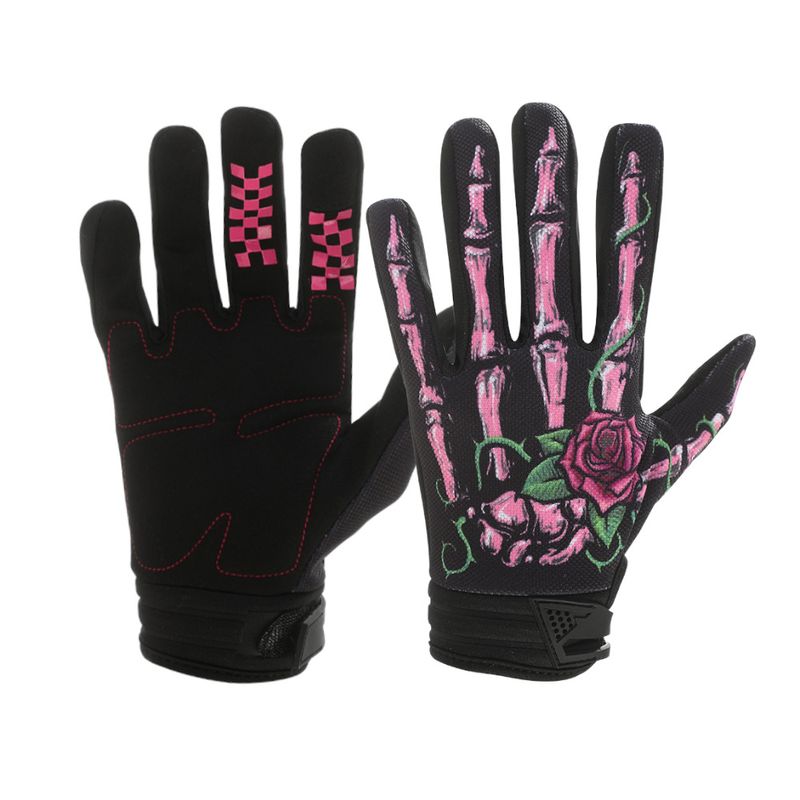 Auf Lager neue Touchscreen Totenkopf Knochengelenk Rose Geisterklaue Outdoor warme rutschfeste Motorradreithandschuhe_voghion.com
