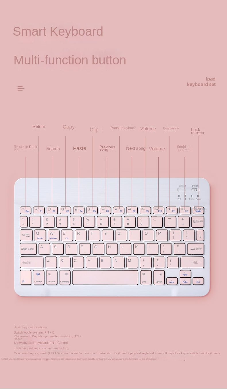 7.9-Inch Mini Keyboard Wireless Bluetooth Keyboard Phablet Computer Keyboard 10-Inch Keyboard for iPad_voghion.com
