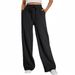 Men's Clothing Wide Leg Sports Pants High Waist Loose Drawstring Jogging Pants With Pockets Sweatpants_voghion.com