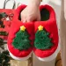 2025 Christmas Slipper Xmas Tree Home Unisex Autumn And Winter Slippers Cute AND Funny F750_voghion.com